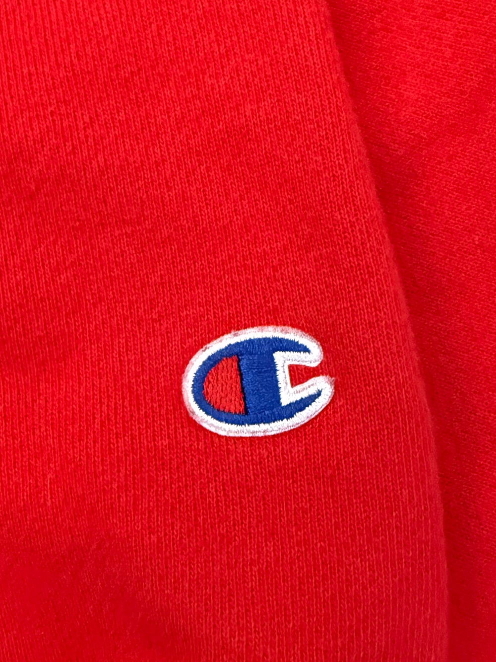 Champion Reverse Weave Red Script Logo Hoodie Large - Picture 8 of 15
